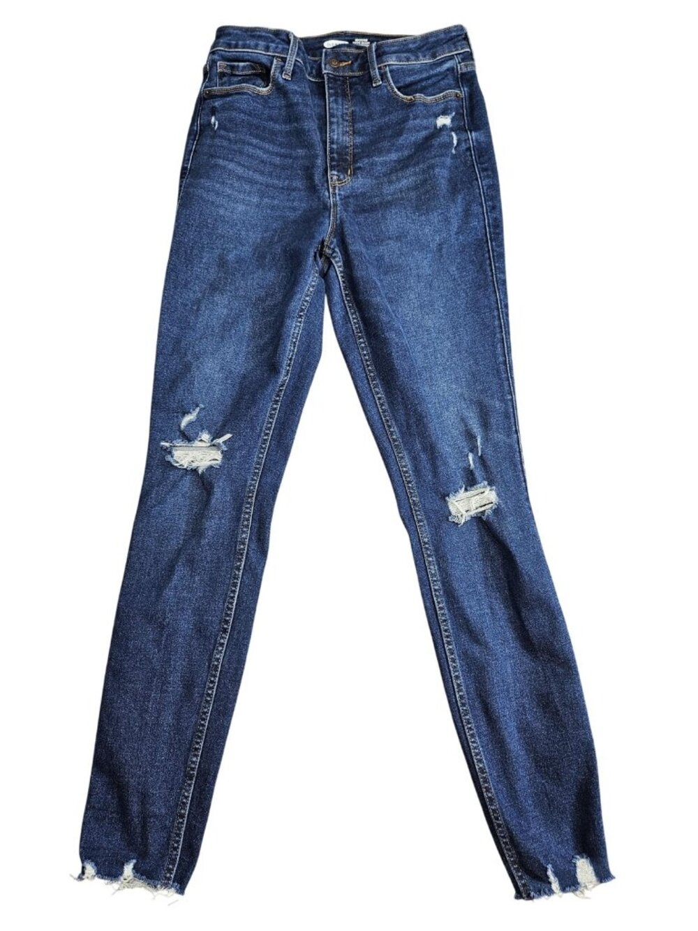 Old Navy Rockstar Super Skinny Jeans Womens 10 Tall Stretch High Rise Distressed